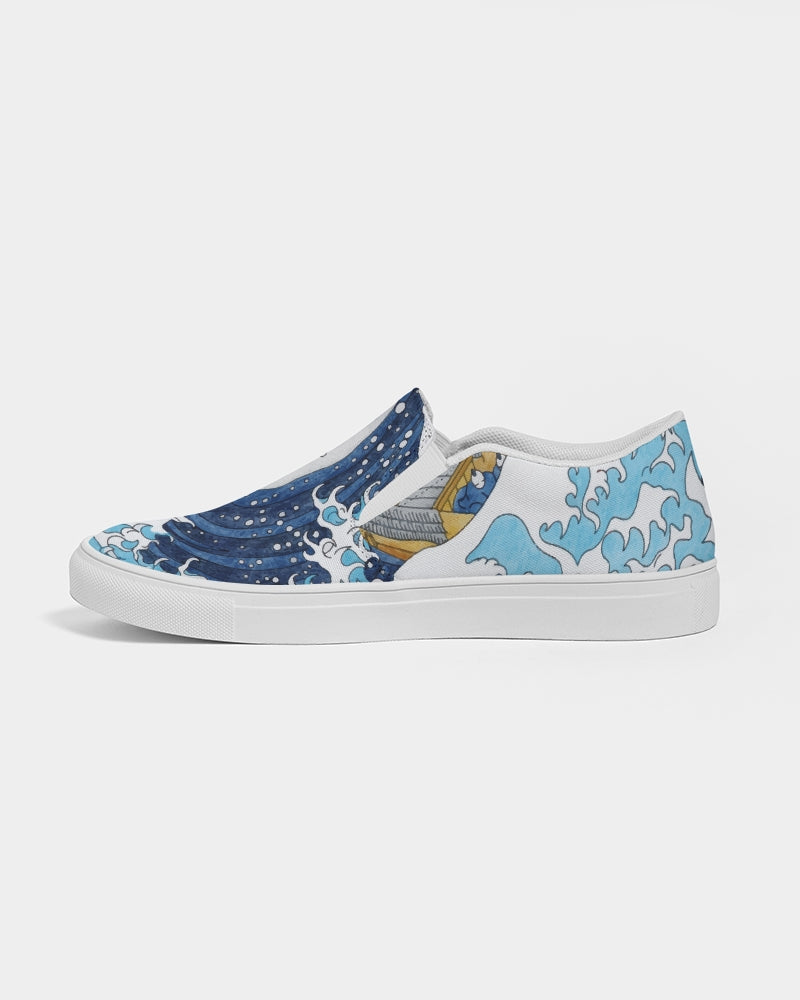 The Great Wave  Men's Slip-On Canvas Shoe