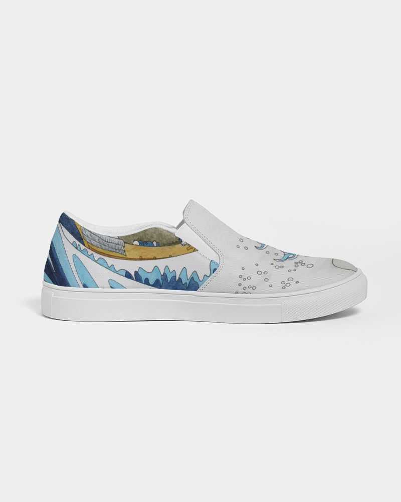 The Great Wave  Men's Slip-On Canvas Shoe