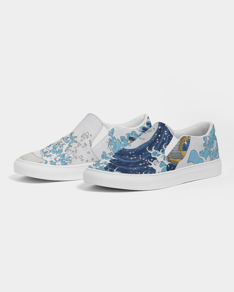 The Great Wave  Men's Slip-On Canvas Shoe