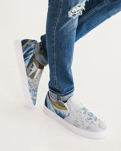 The Great Wave  Men's Slip-On Canvas Shoe