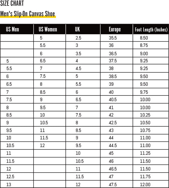 size chart